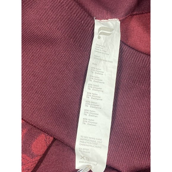 Fabletics Size XS High Waisted Seamless Floral Leggings Red Wine LG2040323 - Picture 3 of 10